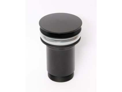 Alca Výpust umyvadlová průtočná Alca 5/4" celokovová, velká zátka, černá A396Black