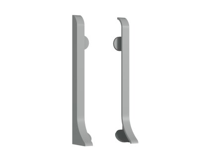 ACARA AP38/2 levá + pravá koncovka k soklové liště, PVC tmavě šedá, 60 mm, 2 ks AASP 60/18-KLP