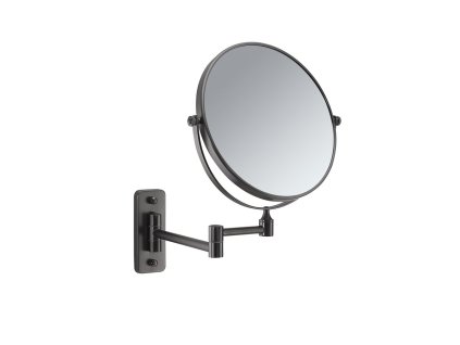 Gedy GAIA kosmetické zrcátko závěsné, Ø 180mm, oboustranné, gun metal CO202481