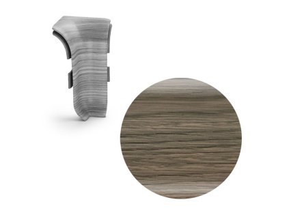 SALAG AP28 vnitřní růžek k liště NGF56, PVC flexibilní dub Bourbon černý, 56 mm, 1 ks NGOU70