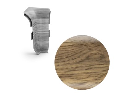 SALAG AP28 vnitřní růžek k liště NGF56, PVC flexibilní dub Argos, 56 mm, 1 ks NGOUE3