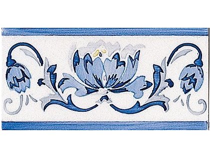 MODERNISTA Cenefa Benidoleig PB Azul C/C B 7,5x15 (ADP39)