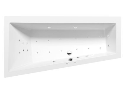 Polysan ANDRA L hydromasážní vana, 180x90x45cm, Attraction Hydro-Air, chrom 72872.4010
