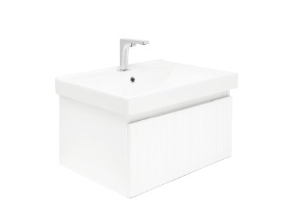 Swiss Aqua Technologies Koupelnová skříňka s baterií a umyvadlem SAT Evolution 1 58x30x44,8 cm bílá mat SATEVO60WMU1B