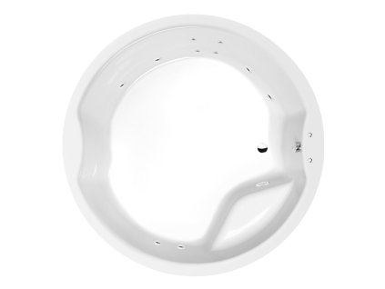 Polysan ROYAL ROUND hydromasážní vana, 172x172x49cm, Active Hydro, chrom 73211.1010
