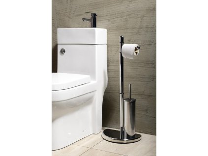 HIBISCUS stojan s držákem na toaletní papír a WC štětkou, chrom