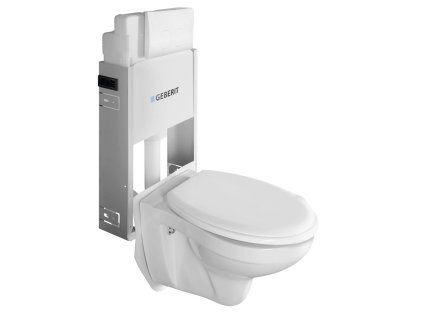 Aqualine Závěsné WC Taurus s podomítkovou nádržkou a tlačítkem Geberit, bílá WC-SADA-15