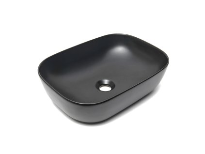 Swiss Aqua Technologies Umyvadlo na desku SAT Infinitio 45,5x32,5 cm černá mat bez přepadu SATINF4532BKM
