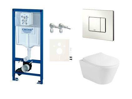 Grohe Cenově zvýhodněný závěsný WC set GROHE do lehkých stěn / předstěnová montáž+ WC Glacera Ava SIKOGRSAVA2S