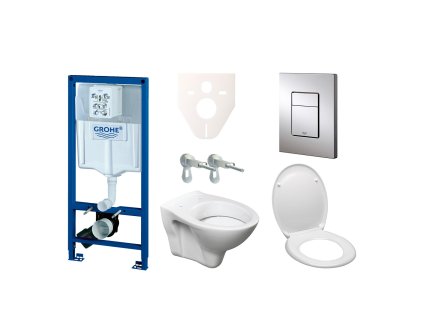 Grohe Cenově zvýhodněný závěsný WC set GROHE do lehkých stěn / předstěnová montáž+ WC S-Line S-line Pro 38528SET-KD