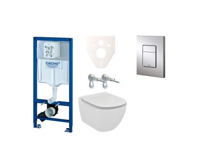 Grohe Cenově zvýhodněný závěsný WC set GROHE do lehkých stěn / předstěnová montáž+ WC Ideal Standard Tesi 38528SET-KF