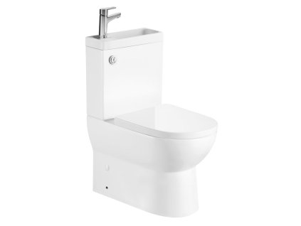 Aqualine JALTA HYGIE WC kombi s umývátkem, Rimless, spodní/zadní odpad, bílá PB103H