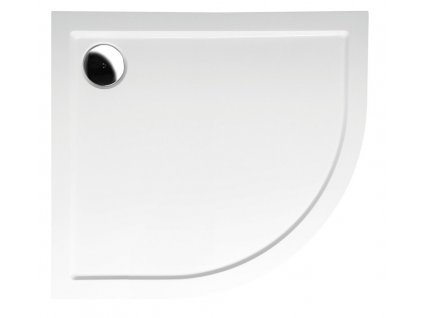 Polysan RENA L sprchová vanička z litého mramoru, čtvrtkruh 90x80cm, R550, levá, bílá 72890