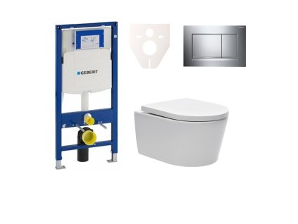 Swiss Aqua Technologies Cenově zvýhodněný závěsný WC set Geberit do lehkých stěn / předstěnová montáž+ WC SAT Brevis SIKOGES3W6