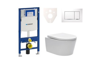Swiss Aqua Technologies Cenově zvýhodněný závěsný WC set Geberit do lehkých stěn / předstěnová montáž+ WC SAT Brevis SIKOGES3W5