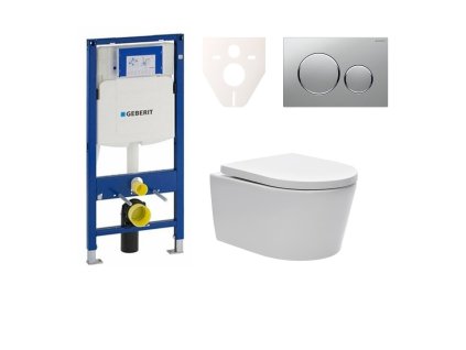 Swiss Aqua Technologies Cenově zvýhodněný závěsný WC set Geberit do lehkých stěn / předstěnová montáž+ WC SAT Brevis SIKOGES3W42