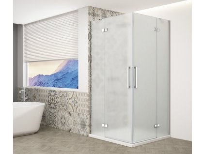 GELCO TRINITY CHROME obdélníkový sprchový kout 1000x800mm, rohový vstup, matné sklo GT2280-10M-CH