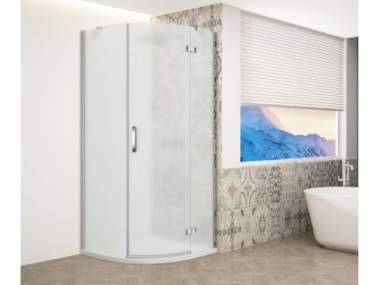 GELCO TRINITY CHROME čtvrtkruhový sprchový kout 900x900mm, matné sklo, pravé GT6590MR-CH