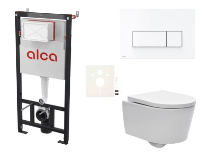 Swiss Aqua Technologies Cenově zvýhodněný závěsný WC set Alca do lehkých stěn / předstěnová montáž+ WC SAT Brevis SIKOASW7