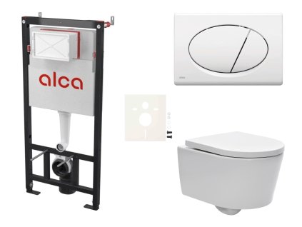 Swiss Aqua Technologies Cenově zvýhodněný závěsný WC set Alca do lehkých stěn / předstěnová montáž+ WC SAT Brevis SIKOASW1