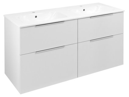 Sapho CIRASA umyvadlová skříňka s dvojumyvadlem 121x66x46cm, bílá lesk CR121-3030-21
