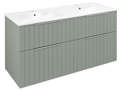Sapho CIRASA umyvadlová skříňka s dvojumyvadlem 121x66x46cm, verde strip CR121-4444S-21