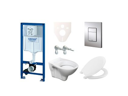 Grohe Cenově zvýhodněný závěsný WC set GROHE do lehkých stěn / předstěnová montáž+ WC S-Line S-line Pro 38528SET-KR