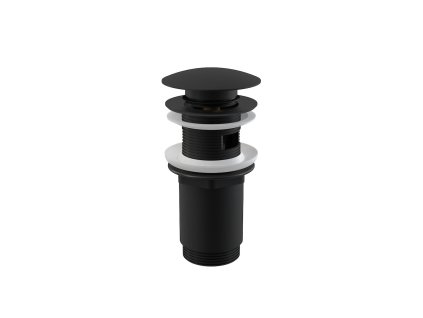 Alca Výpust umyvadlová Alca CLICK/CLACK 5/4" celokovová s přepadem, velká zátka černá