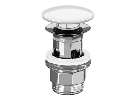 Villeroy & Boch Villeroy & Boch keramický kryt odtoku „push-open“, pro umyvadla s přepadem, bílá 8L033401