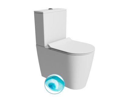 GSI KUBE X WC kombi, Swirlflush, spodní/zadní odpad, bílá dual-mat 941909K