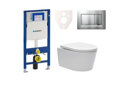 Swiss Aqua Technologies Cenově zvýhodněný závěsný WC set Geberit do lehkých stěn / předstěnová montáž+ WC SAT Brevis SIKOGES3W7