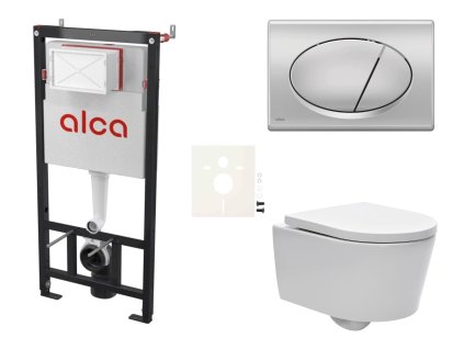 Swiss Aqua Technologies Cenově zvýhodněný závěsný WC set Alca do lehkých stěn / předstěnová montáž+ WC SAT Brevis SIKOASW3