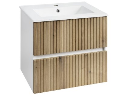 Aqualine PANEDA STRIP umyvadlová skříňka 59,5x55x45,2cm, dub emporio PN360