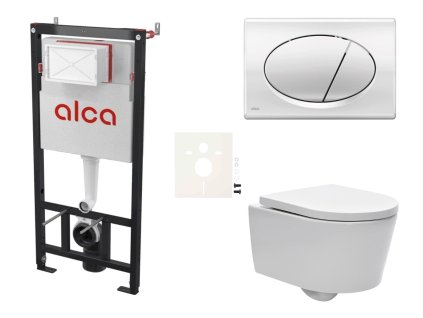 Swiss Aqua Technologies Cenově zvýhodněný závěsný WC set Alca do lehkých stěn / předstěnová montáž+ WC SAT Brevis SIKOASW2