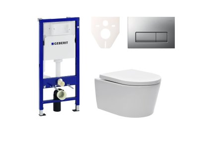 Swiss Aqua Technologies Cenově zvýhodněný závěsný WC set Geberit do lehkých stěn / předstěnová montáž+ WC SAT Brevis SIKOGES6W8
