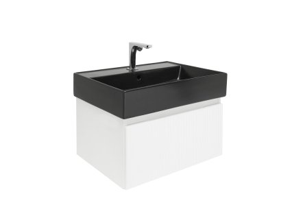 Swiss Aqua Technologies Koupelnová skříňka s baterií a umyvadlem SAT Evolution 1 58x30x44,8 cm bílá mat SATEVO60WMU2BBA
