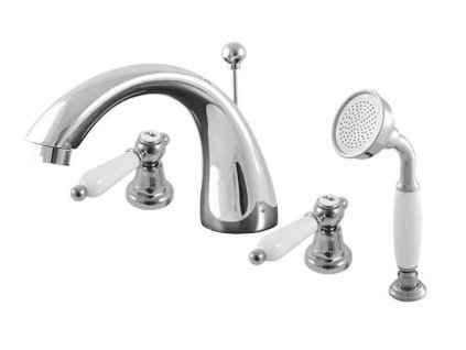 MORAVA RETRO - Vanová baterie 4-otvorová, Chrom MK569.0S, RAV Slezák (Barva Chrom, Rozměr 3,8")