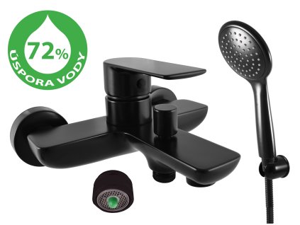 VLTAVA ECO - Vanový set s baterií, Černá - matná VTE454.5/1CMAT, RAV Slezák