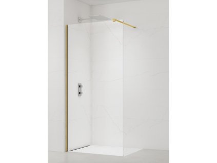 Swiss Aqua Technologies Sprchová zástěna Walk-in 100 cm SAT v barvě profilu zlatá lesk SATBWI100PRZ