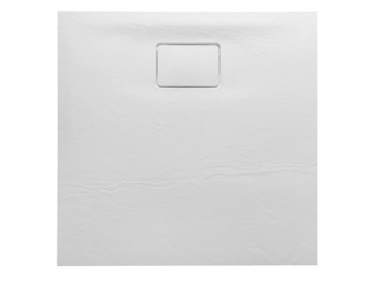 Sapho ACORA vanička z litého mramoru, čtverec 80x80x2,7cm, bílá, dekor kámen AC001
