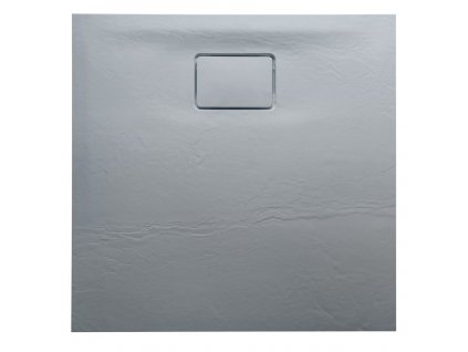 ACORA vanička z litého mramoru, čtverec 80x80x3,5cm, šedá, dekor kámen