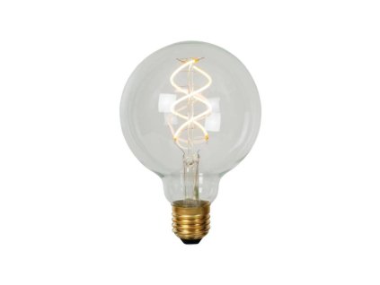 Lucide G95 filamentová LED žárovka Ø 9,5 cm E27 1x5W 2700K průhledná