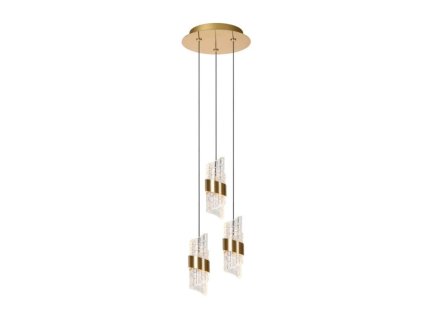 Lucide KLIGANDE - Závěsné svítidlo - Ø 25 cm - LED Rozm. - 3x8W 2700K - zlatá / Mosaz