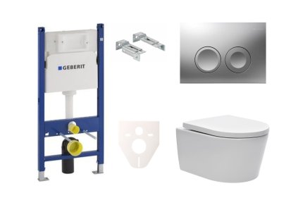 Swiss Aqua Technologies Cenově zvýhodněný závěsný WC set Geberit do lehkých stěn / předstěnová montáž+ WC SAT Brevis SIKOGES7W3S