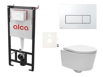 Swiss Aqua Technologies Cenově zvýhodněný závěsný WC set Alca do lehkých stěn / předstěnová montáž+ WC SAT Brevis SIKOASW8