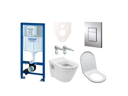 Grohe Cenově zvýhodněný závěsný WC set GROHE do lehkých stěn / předstěnová montáž+ WC Vitra Integra vč. sedátka 38528SET-KH