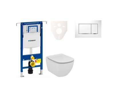Ideal Standard Cenově zvýhodněný závěsný WC set Geberit do lehkých stěn / předstěnová montáž+ WC Ideal Standard Tesi 111.355.00.5NF5