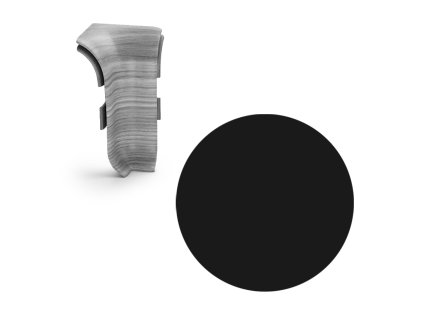 SALAG AP28 vnitřní růžek k liště NGF56, PVC flexibilní černá hladká, 56 mm, 1 ks NGOU15