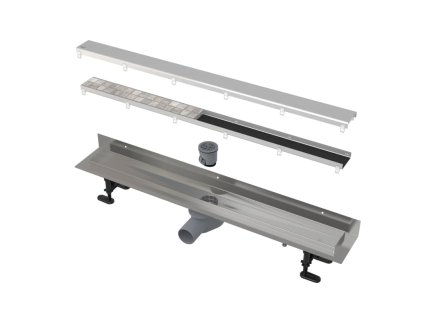 Alca Sprchový žlab Alca DOUBLE9 FIT AND GO ke stěně 85 cm nerez APZ23DOUBLE9850