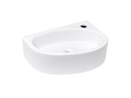 Glacera Rohové umývátko Glacera Bigio 42x29,5 cm otvor pro baterii vpravo BG4229